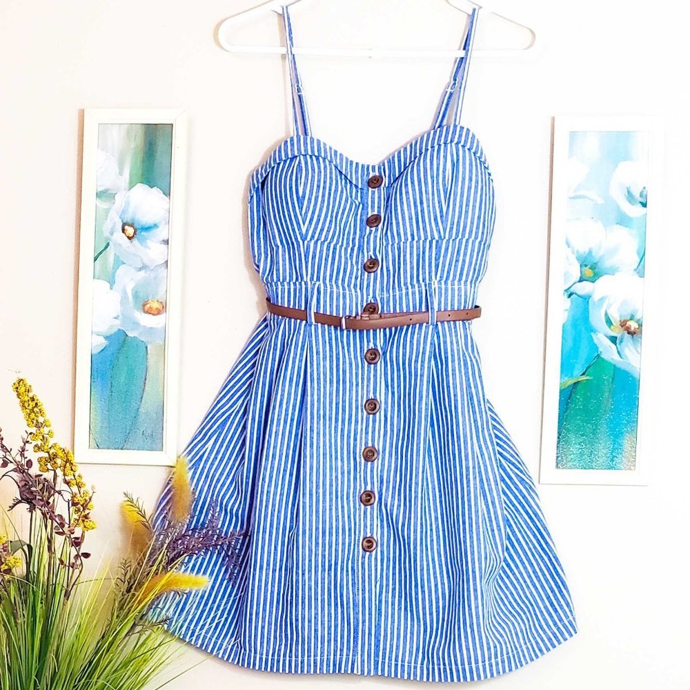 Blue and White Stripped Summer Dress, size Large